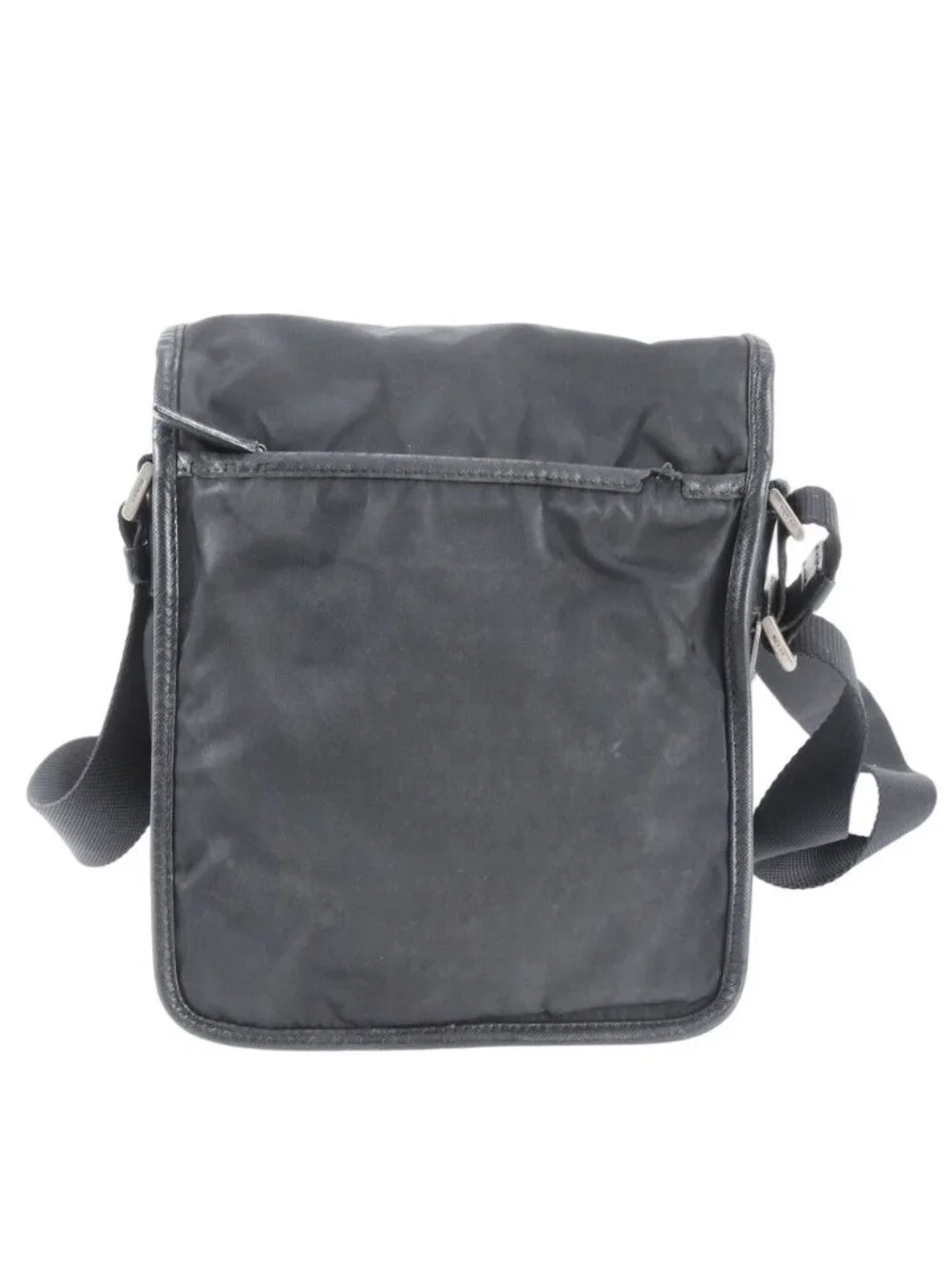 Prada Tessuto Nylon Triangle Logo Shoulder Bag Crossbody Messenger Black